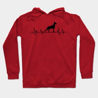 doberman Heartbeat dog Heartbeat doberman Silhouette Hoodie